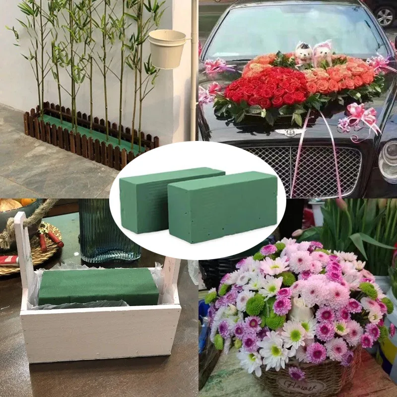 10buc Florale Bloc de Spumă Flori DIY Ambalare Verde Polistiren Cărămizi de Noroi Flori Artificiale Titularul Nunta Garden Home Decor Imagine 2