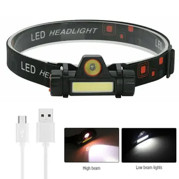 Mini LED COB Far Far Lanterna USB Reîncărcabilă 2 Moduri de Camping, Drumeții, Pescuit de Noapte Lumina