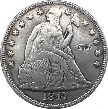 1847 Așezat Libertatea de Dolar MONEDE COPIE