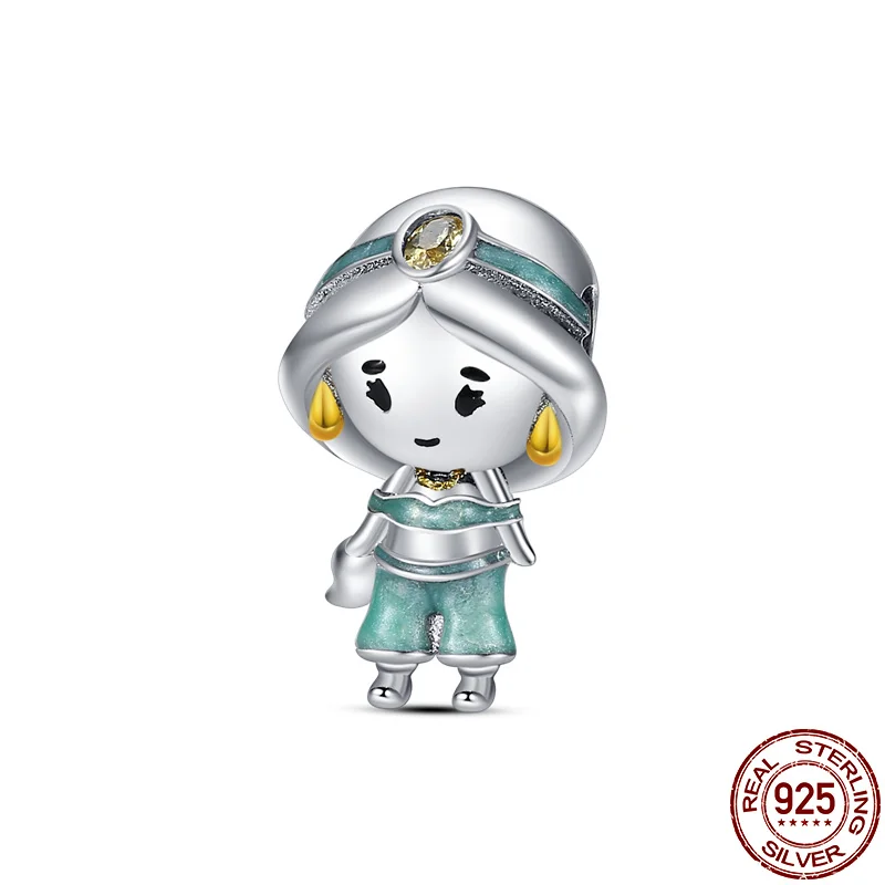 2021 PLATA Farmecul Ley Argint 925 Fată Drăguță Mic Băiețel Margele Potrivite Pentru Femei Original Pandora Brățară DIY Bijuterii Imagine 0