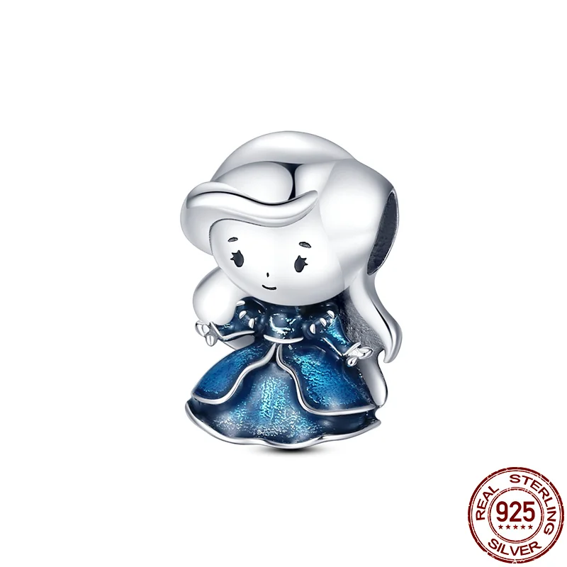 2021 PLATA Farmecul Ley Argint 925 Fată Drăguță Mic Băiețel Margele Potrivite Pentru Femei Original Pandora Brățară DIY Bijuterii Imagine 2