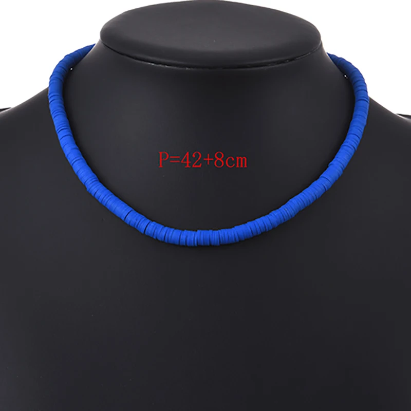 ZHINI Bohemia Simplu Moale Ceramica Cravată Colier 10 Culori 6mm Lut Polimeric Coliere pentru Femei Bijuterii Cadou collares Imagine 1