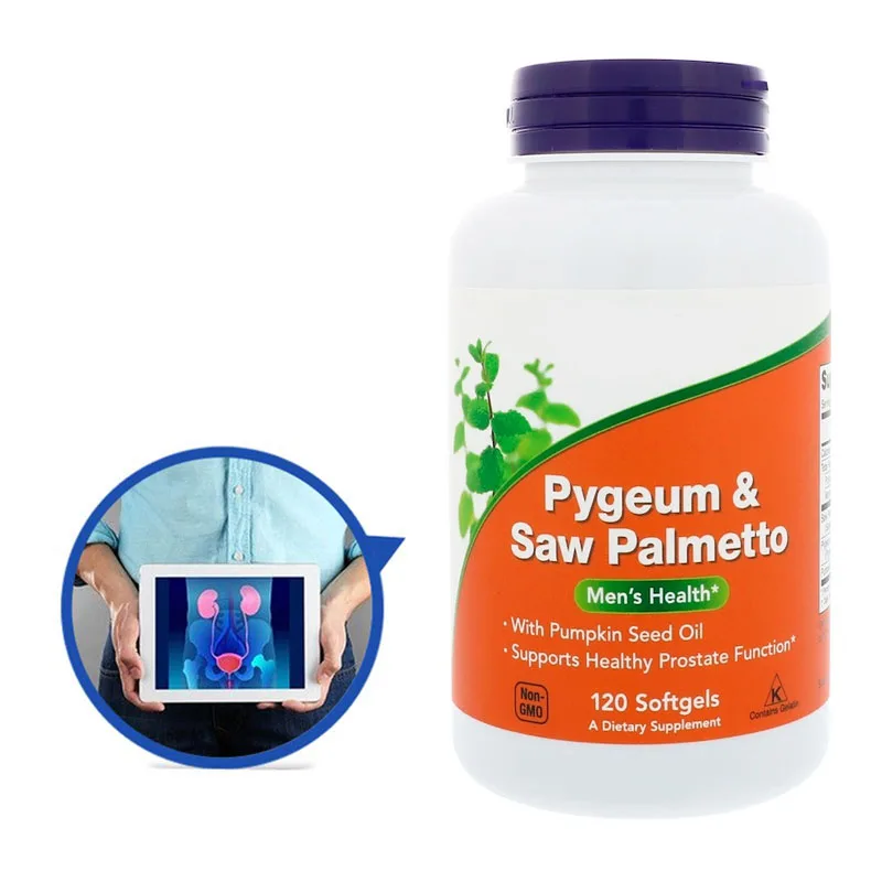 American Pygeum Saw Palmetto cu ulei de semințe de dovleac 120 Capsule îmbunătăți micțiune frecventă Sănătatea Bărbaților Imagine 0