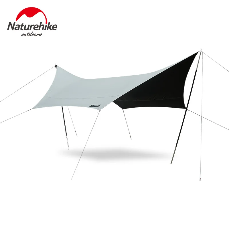 Naturehike 8-10 Persoane plastic Negru hexagonal baldachin de protecție solară rezistent la apă în aer liber mare camping UV tent Imagine 2