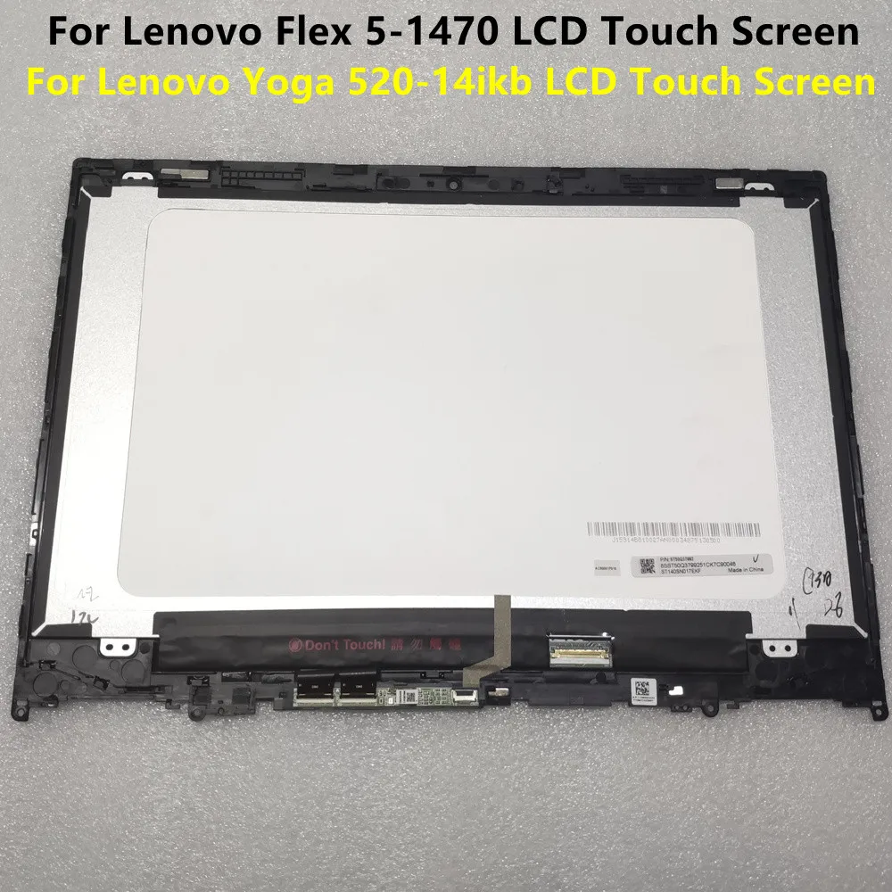 Laptop Display LCD Touch Screen FHD 30 Pin 5D10N45602 Flex 5-1470 Yoga 520 14IKB Ecran Pentru Lenovo Yoga 520 Ecran Imagine 0
