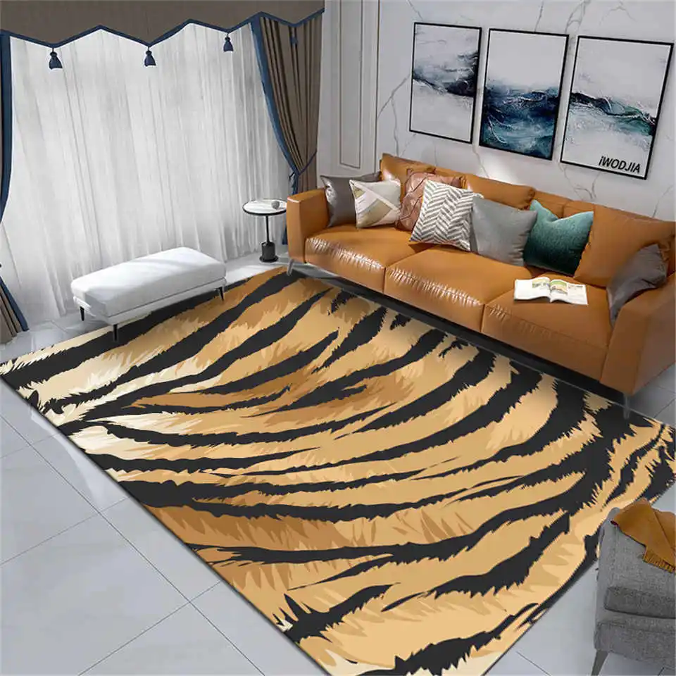 Moda Tigert Print Piele Covoare Pe Podea Lux Animal Print Covor Noptiera Mat Pentru Teen Covorul Din Hol Măsuță De Cafea Covor Imagine 2