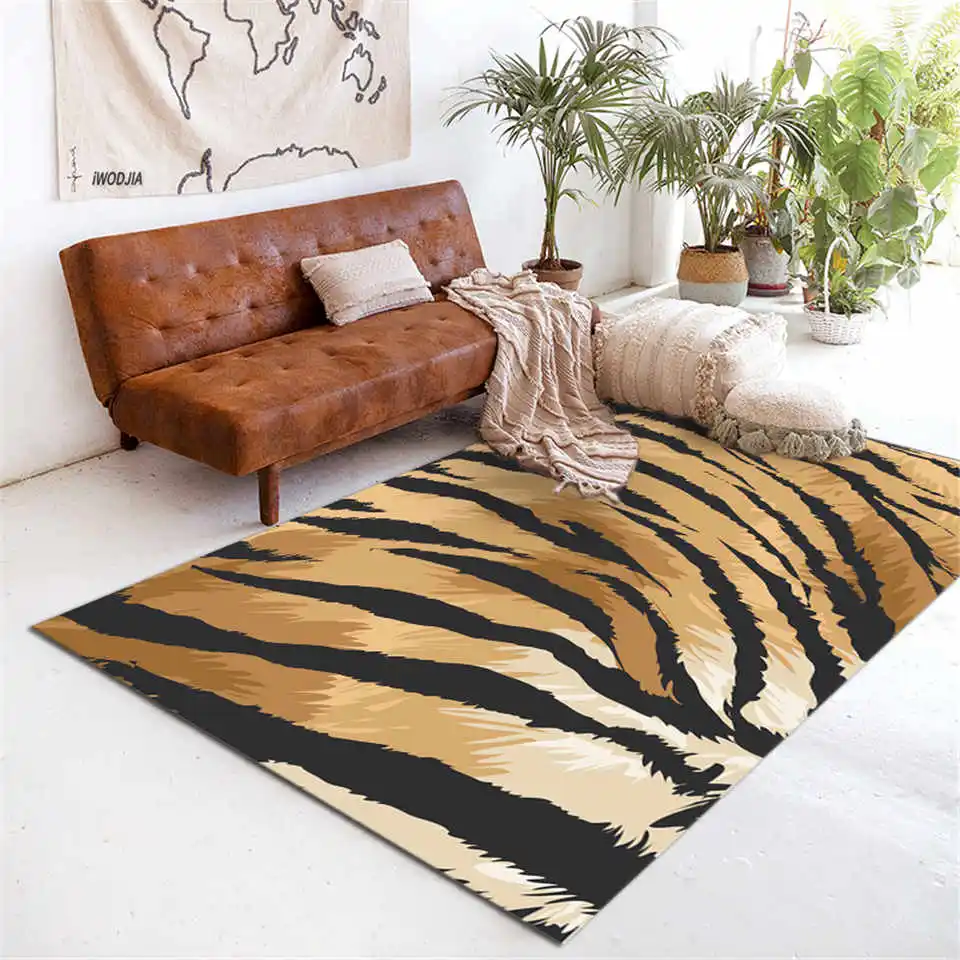 Moda Tigert Print Piele Covoare Pe Podea Lux Animal Print Covor Noptiera Mat Pentru Teen Covorul Din Hol Măsuță De Cafea Covor Imagine 5