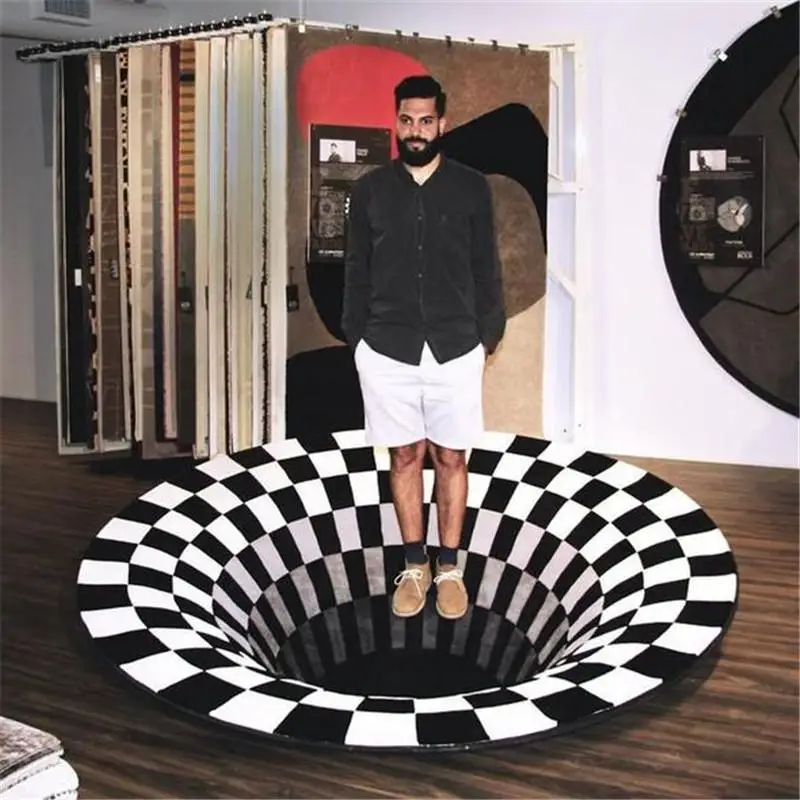 3D Mat Vortex Clovn Capcana Iluziei Vizuale Covor Zona de Imprimat Covorul Pad anti-alunecare Preș Living Pătură de Halloween Imagine 3