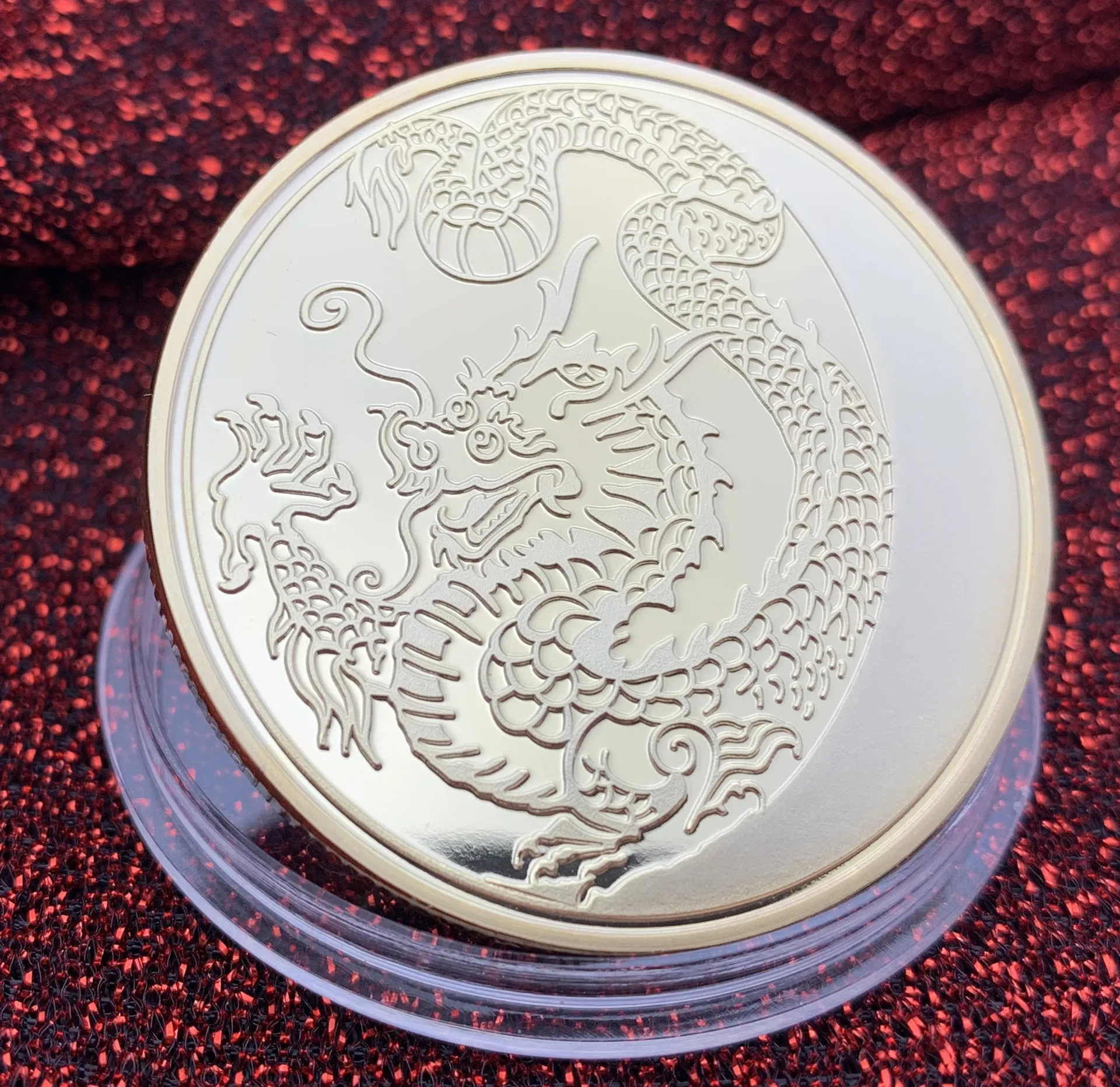 Rus Dragon Colectie De Suveniruri Monede Placate Cu Aur De Colectare Cadou Monedă Comemorativă Imagine 1