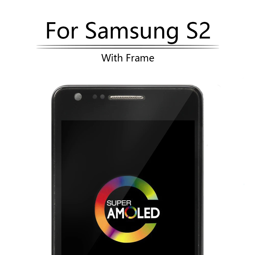 Super AMOLED Pentru SAMSUNG Galaxy S2 i9100 I9100 Display LCD Touch Screen cu Cadru Digitizer Pentru Display LCD Samsung S2 i9100 Imagine 4