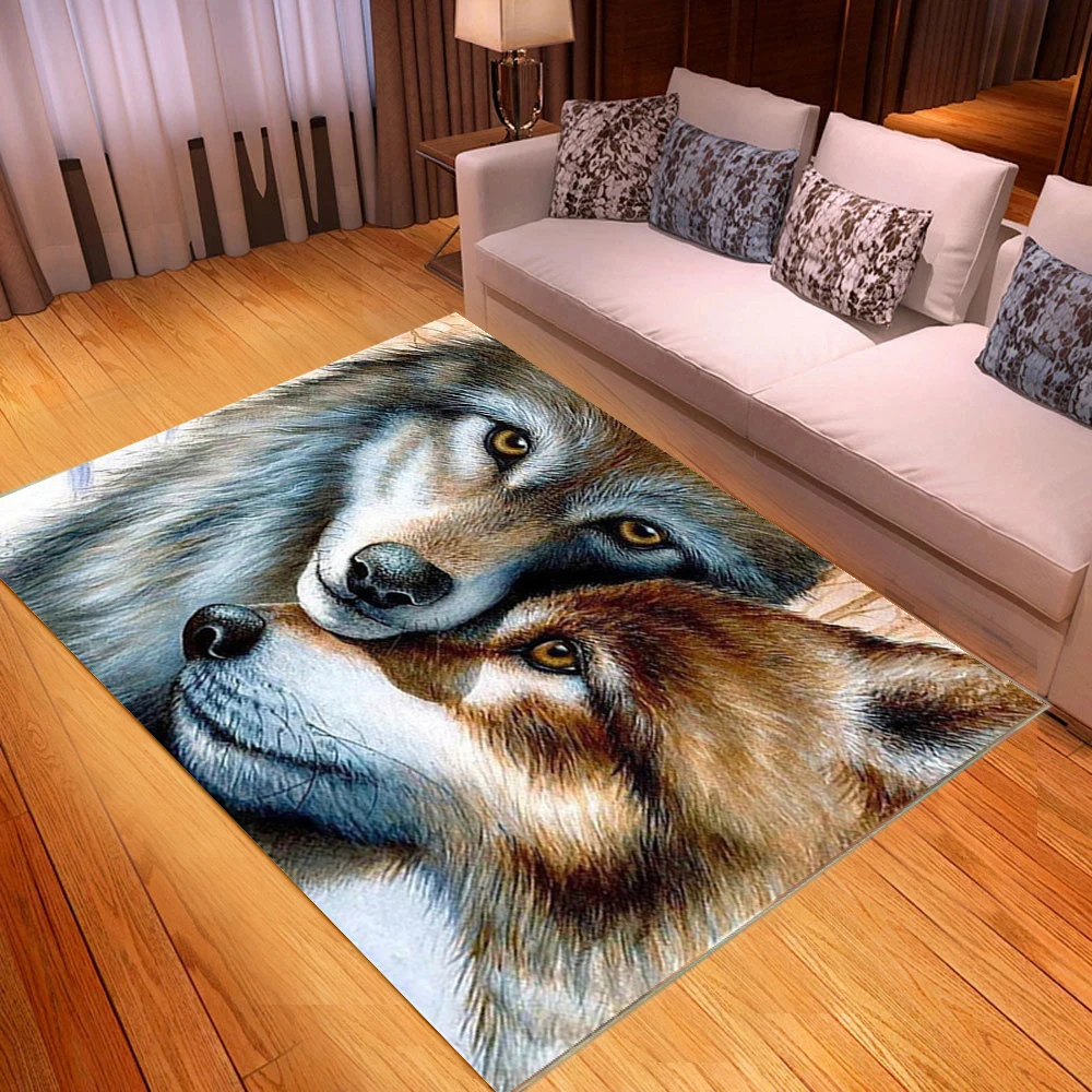 Wolf 3D Tipărite Covor Tigru Covoare pentru Living, Dormitor cu Ușă Cat Saltea Covor pentru Hol Bucatarie Baie Animal wolfCarpet Imagine 5