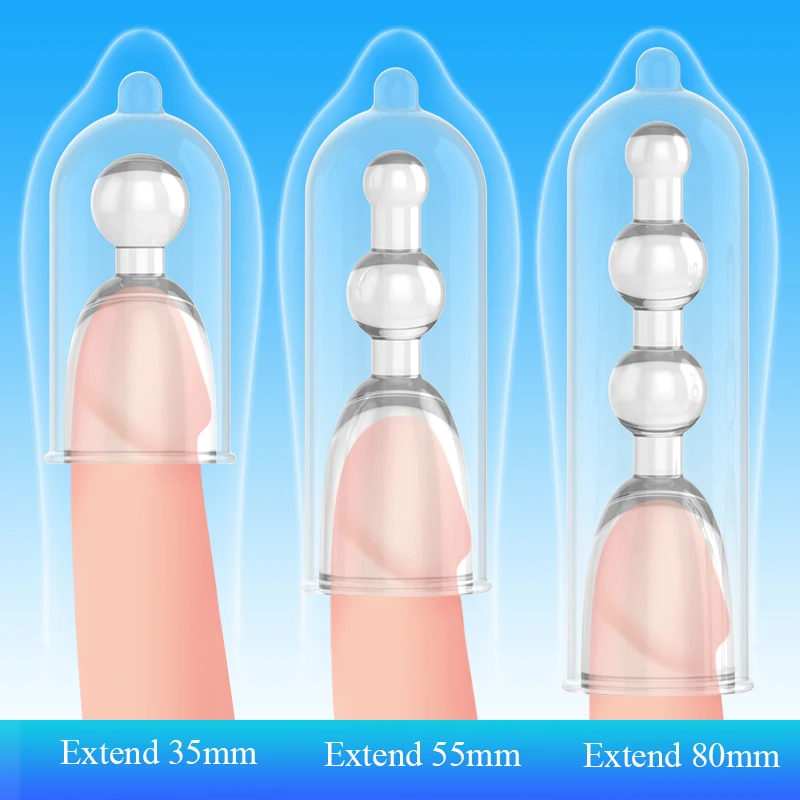 3 Dimensiuni Reutilizabile Prezervative Prelungi Marirea Penisului Extinderea 3.5-8.0 cm Extensie a Penisului Mâneci Penis Extender Jucarii Sexuale pentru Bărbat Imagine 2