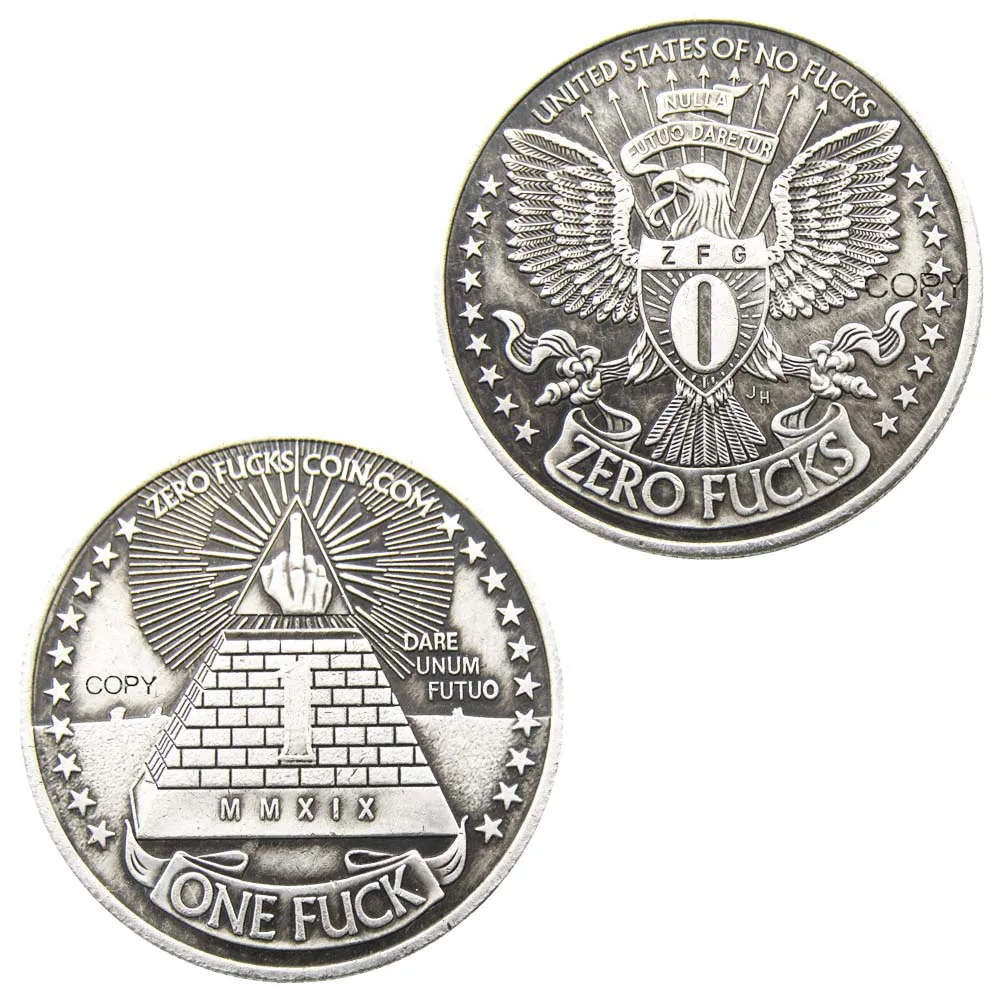 NE Monedă Statele Unite ale americii de a Nu Funks Zero Funks Monede Monede Comemorative de Argint Placat cu Suveniruri și Cadouri Cadou Creativ Imagine 1