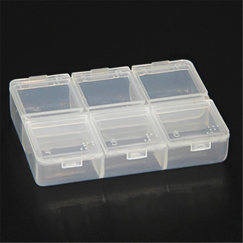 Mini Organizator Caz 6 Grile Pilula Caseta de Pilula Caz Distribuitor Cutii cu Medicamente de Distribuire Trusă Medicală transparent cutie de depozitare Organizator Imagine 1