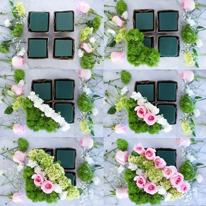 10buc Florale Bloc de Spumă Flori DIY Ambalare Verde Polistiren Cărămizi de Noroi Flori Artificiale Titularul Nunta Garden Home Decor Imagine 3