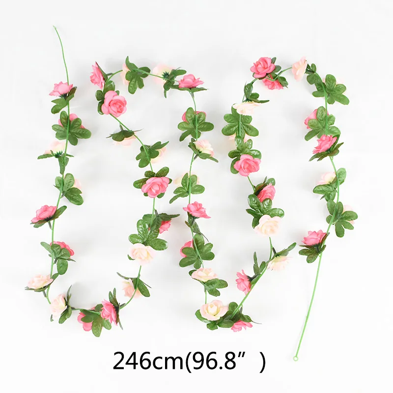 1buc 240cm Wisteria Mătase Artificială Flori de Trandafir Vița-de-vie Verde Rattan Ghirlanda pentru Decor Nunta Casa Gradina Consumabile Imagine 4