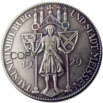 Germania 5 Reichsmark 1929-E Meissen Argint Placat Cu Copia Monede