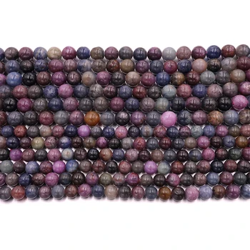 Naturale rubin safir piatra margele 6 8mm rotunde netede farmec piatră prețioasă Pentru a Face Bijuterii DIY femei Brățară colier