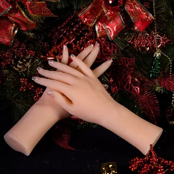 De sex feminin Lifesize Silicon Practică Mână de Manechin cu Degete Flexibile de Ajustare pentru Unghii Inele Brățară Bijuterii Display