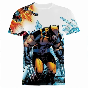 Wolverine Marvel de Imprimare 3D pentru Bărbați Îmbrăcăminte de Moda de Vara Maneca Scurta Femei Tee Topuri Streetwear Cool Copii T Shirt