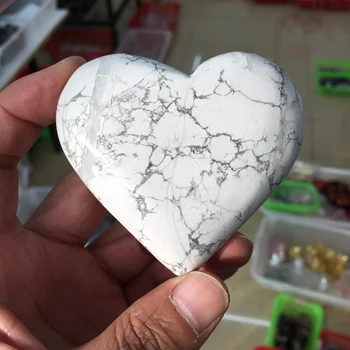 Alb Natural de pin de piatră în formă de inimă bijuterie inima de cristal de vindecare acasă decorare feng shui artizanat