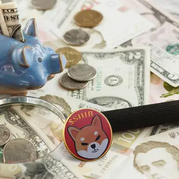 1buc Nou Dogecoin Criminal Shiba Inu Monedă (SHIB) CRYPTO Metal Placat cu Aur Fizic Shib Roșu Monedă Doge Criminal de Suveniruri Monede
