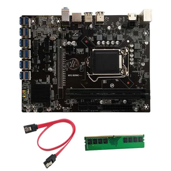 B250C BTC Mining Placa de baza+DDR4 4G 2666MHZ Memorie 12XPCIE să USB3.0 Grafică Slot pentru Card LGA1151 Placa de baza Calculator