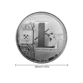 Creative Litecoin Monede Suvenir din Aliaj de placat cu Aur, Placat cu Argint de Colectie, Minunat Cadou Litecoin Colecție de Artă Comemorative Coi