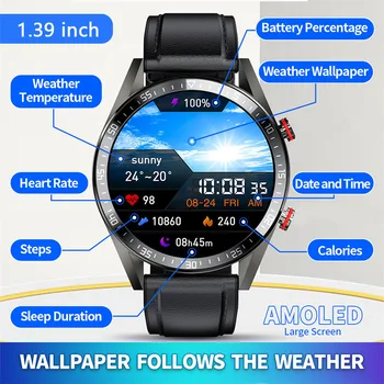 2021 Noi 454*454 Ecran Ceas Inteligent Afișa Întotdeauna Timp Bluetooth Apel de Muzică Locale Smartwatch Pentru Bărbați Huawei Telefon Xiaomi