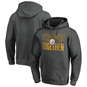 Pittsburgh Barbati de Brand Tricoul Steelers Heather Charcoal mai Puternici Împreună Pulover fotbal de Calitate Casual Hoodie de îmbrăcăminte
