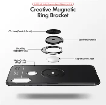 Inel de Caz Pentru Xiaomi Redmi Notă 9T 9 Pro 8 7 8T 9A 9C 9 5 7A 8A 4X Poco X3 NFC F3 M3 Suport Magnetic Capac de Silicon Caz de Telefon