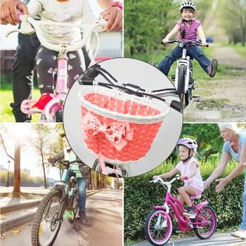 Fete Biciclete Biciclete Ciclism Fața Coș Bowknot Cumpărături Stabilizatori Bicicleta Caz rezistență la Impact pentru copii Copii Accesorii