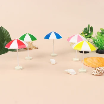 2 buc casă de Păpuși în Miniatură Plajă Umbrelă de Soare Păpuși Colorate Mini-Scene de Decorare Fotografie elemente de Recuzită de Jucărie