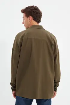 Trendyol Bărbați Supradimensionate Guler de Camasa Maneca Lunga Single Pocket Shirt TMNAW22GO0232
