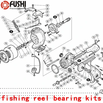 Pescuit Rolă Rulmenți Kituri Pentru Shimano 02 ultegra 6000pg & 8000pg (Total 4 Buc) Număr: 8*1 34*1 51*2 A-RB Kit Rulment