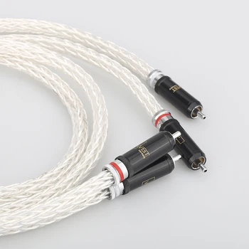 Hi-End 8AG Argint Placat cu OCC 16 Fire Cablu Audio Cu WBT RCA Mufă Cablu HIFI 2RCA LA 2RCA Cablu