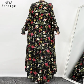 2022 Noi Femeile Rugăciune Îmbrăcăminte Musulmane Hijab Rochie Dubai Abaya Arabe Jibab Islamic Florale Djellaba Femmel Khimar Caftan De Îmbrăcăminte