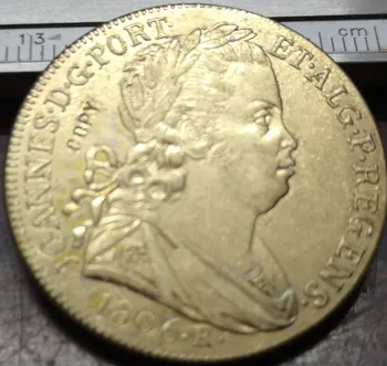 1806 Brazilia 6400 Reis Copia 22K Placat cu Aur de monede