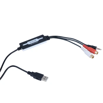 USB Audio Capture Card Grabber de Vinil, Casete Audio Analogic La Digital MP3 Converter,pentru Phono Bandă Player pentru Mac Win10