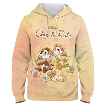 Disney Tricou Chip Dale Chipmunk Desene Animate Scrisoare De Imprimare De Moda Unisex Cupluri De Buzunar Pentru Copii Hanorac Pulover Maneca Lunga De Sus