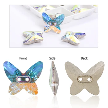 24buc /Cutie Fluture cu Butoane Stras Pentru lucru Manual Margele, Pentru Cusut Flatback Decoratiuni Pentru Haine Cabochons Pentru Haine