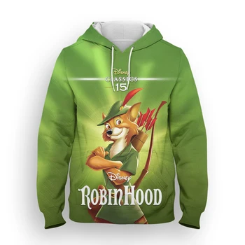 Robin Hood Sweetshirts Pentru Femei Disney 3D Imprimate Casual Boy Fata de Copii, Hanorace Desene animate Anime Bărbați Supradimensionate, Pulovere