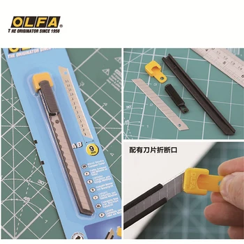 OLFA Japonia Mici și Ușoare de Metal Prindere 9mm Ușor și Compact Cuțit de Utilitate Negru carcasa de Metal Cuțit