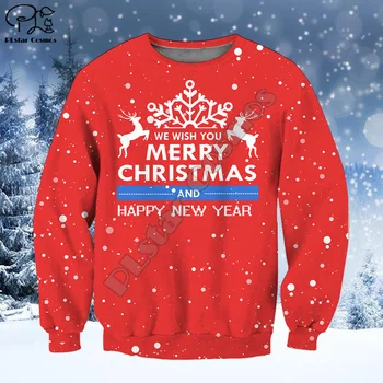 PLstar Cosmos Crăciun Fericit, Moș Crăciun 3D Imprimate Hanorace Jachete cu Glugă Zip Pentru Barbati Si Femei, Casual, Stilul Streetwear-20