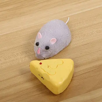 Electronic fără fir Control de la Distanță Rat de Pluș RC Mouse-ul Jucărie Fierbinte Flocking Emulare Jucării Șobolan, Câine Pisică,Glumă Înfricoșător Truc Jucarii