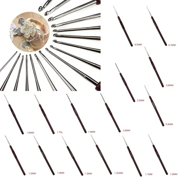 1 BUC 0,5-2,5 mm Croseta de Aluminiu Aliaj de Argint Cap Ace de Tricotat DIY Meșteșug Kit de Instrumente de Cusut Fire Țese Ace Accesorii
