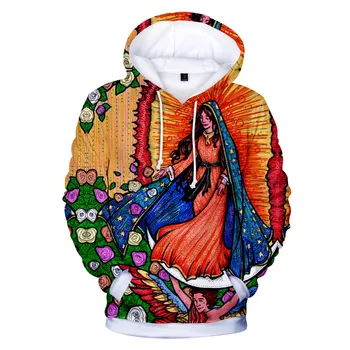 Hanorace cămașa fecioarei De Guadalupe Fecioara Maria Catolică Mexic Hanorac cu glugă Bărbați Femei Jacheta brand de haine