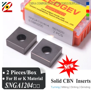EDGEV 2 BUC Nitrura de Bor Solid CBN Insertii SNGA120404 SNGA120408 SNMG120404 SNMG120408 SNGA SNMG Cina Greu Instrument de Strung Cutter