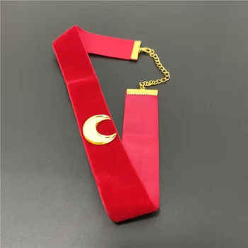KUGUYS Roșu Flanelă Luna Cravată Coliere pentru Femei de Aur Oglindă Acrilică Drăguț Moda Bijuterii Accesorii