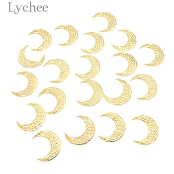 Lychee Viața 20buc Metalice Filigran Flori Felie Luna în Formă de Gol Scrapbooking Ornamente DIY Album Decor Consumabile